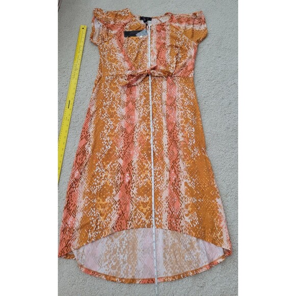 NEW C Wonder By Christian Siriano Python Midi Dress Size Large Hi Low Hem - Picture 5 of 10